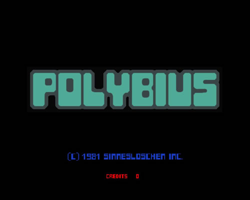 Supuesta pantalla inicial de 'Polybius'