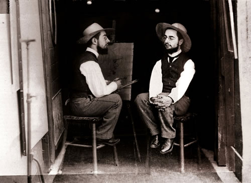 'Henri de Toulouse-Lautrec as artist and model' de Maurice Guibert (1895)