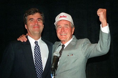 Jeb Bush y su padre en 1994