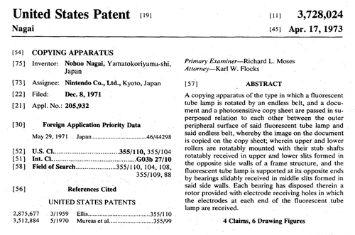 Patente de Nintendo Copilas